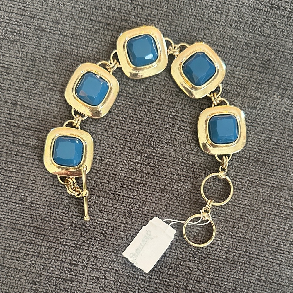 Elegant Gold and Blue Bracelet